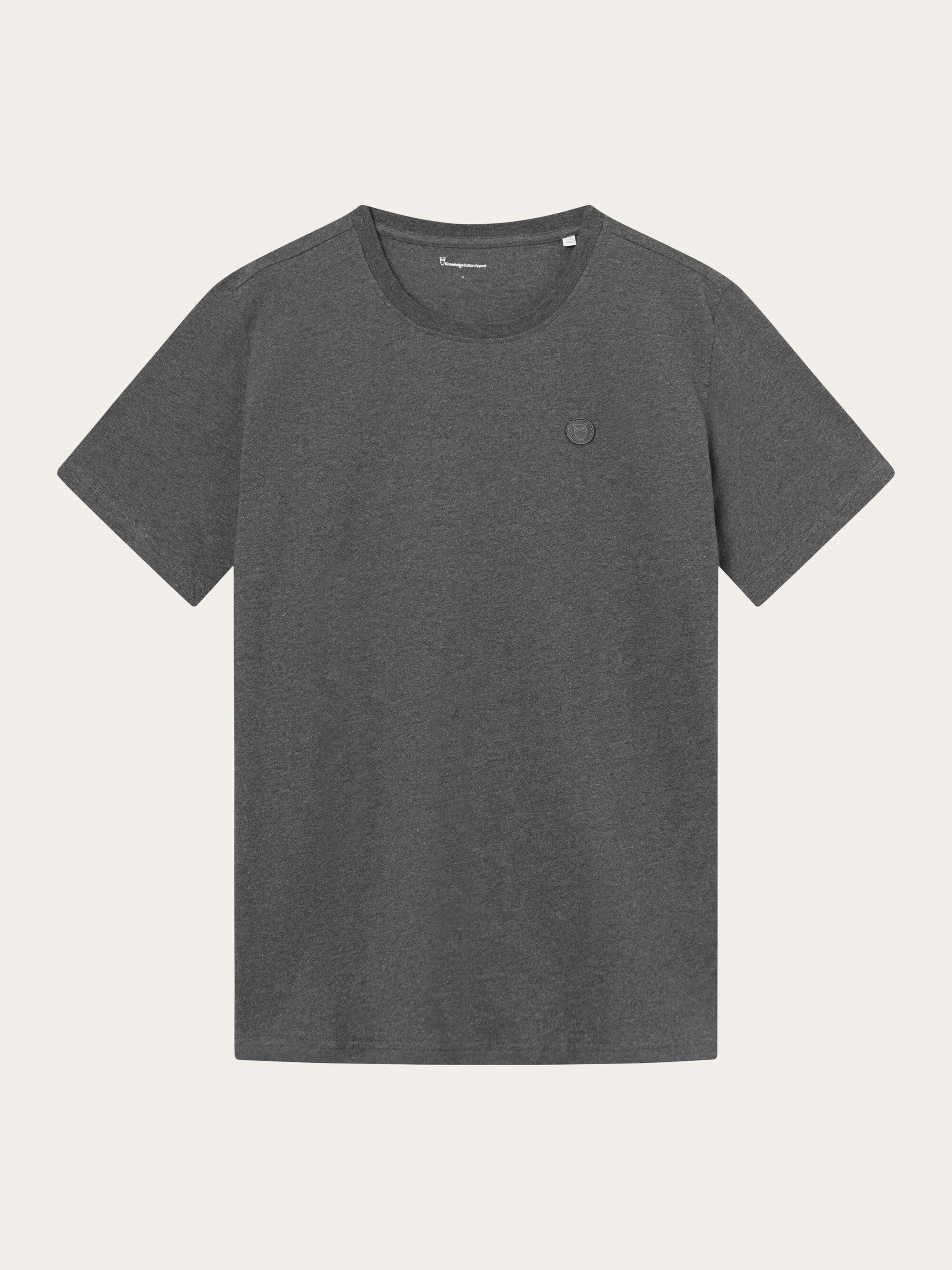 T-shirt régular fit avec badge - Dark Grey Melange