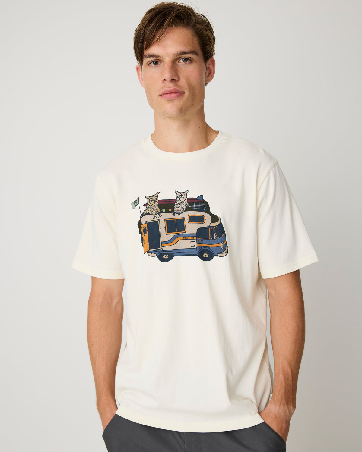 Front print t-shirt - Egret