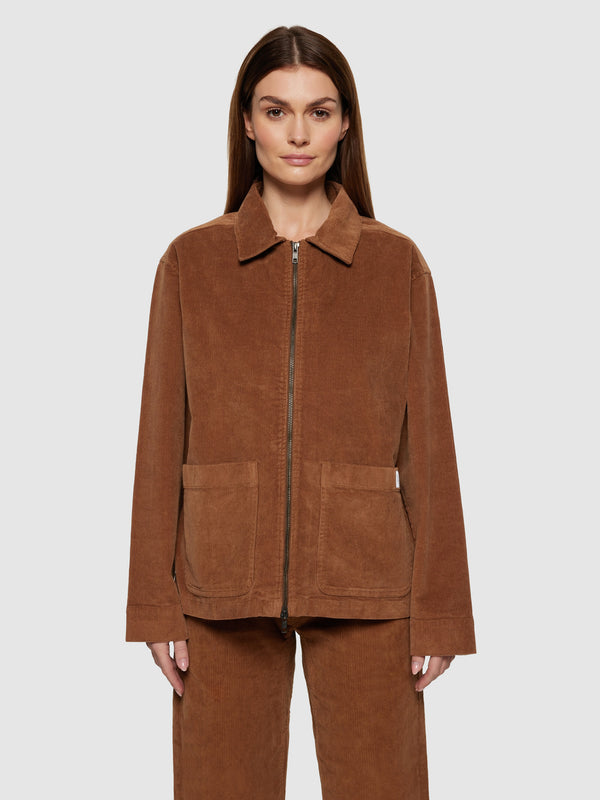 KnowledgeCotton Apparel - WMN 14 wales corduroy overshirt - GOTS/Vegan Overshirts 1121 Dachshund