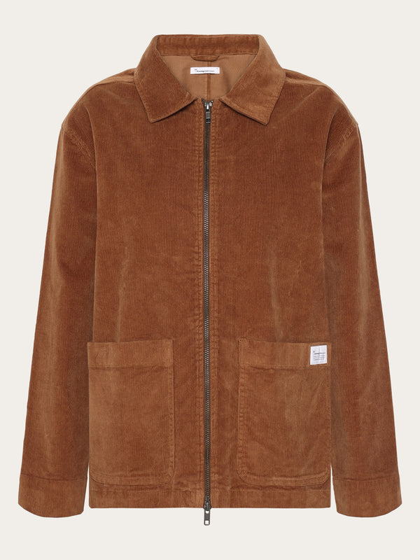 KnowledgeCotton Apparel - WMN 14 wales corduroy overshirt - GOTS/Vegan Overshirts 1121 Dachshund