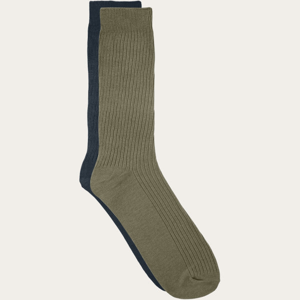KnowledgeCotton Apparel - UNI 2-pack classic sock Socks 1068 Burned Olive