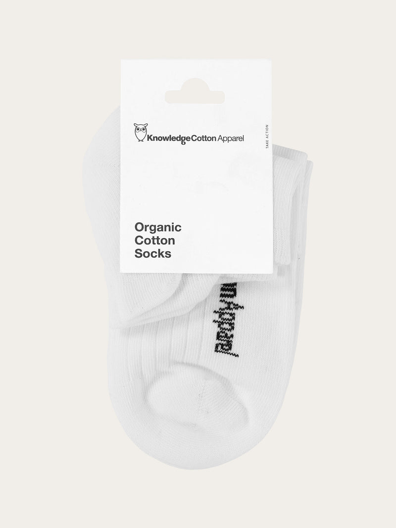 KnowledgeCotton Apparel - UNI 2-pack footie Socks 1010 Bright White