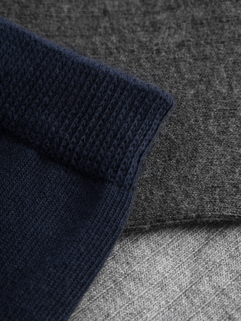 KnowledgeCotton Apparel - MEN 2-pack striped sock Socks 8031 Grey stripe