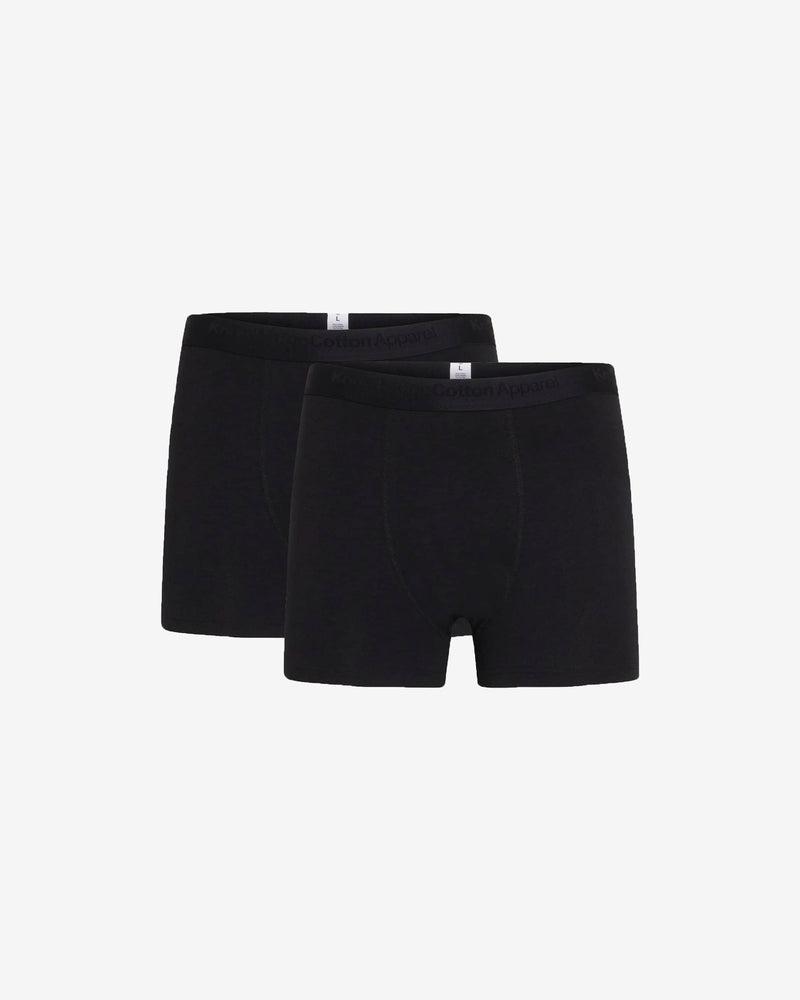 KnowledgeCotton Apparel - MEN 2 pack underwear Underwears 1300 Black Jet