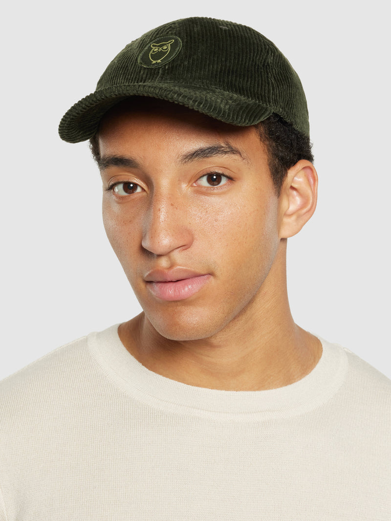 KnowledgeCotton Apparel - UNI 8 Wales corduroy cap Caps 1090 Forrest Night