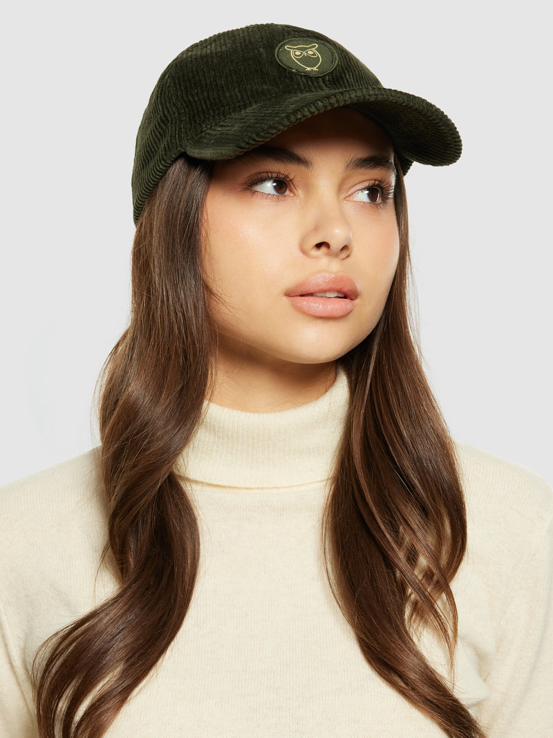KnowledgeCotton Apparel - UNI 8 Wales corduroy cap Caps 1090 Forrest Night