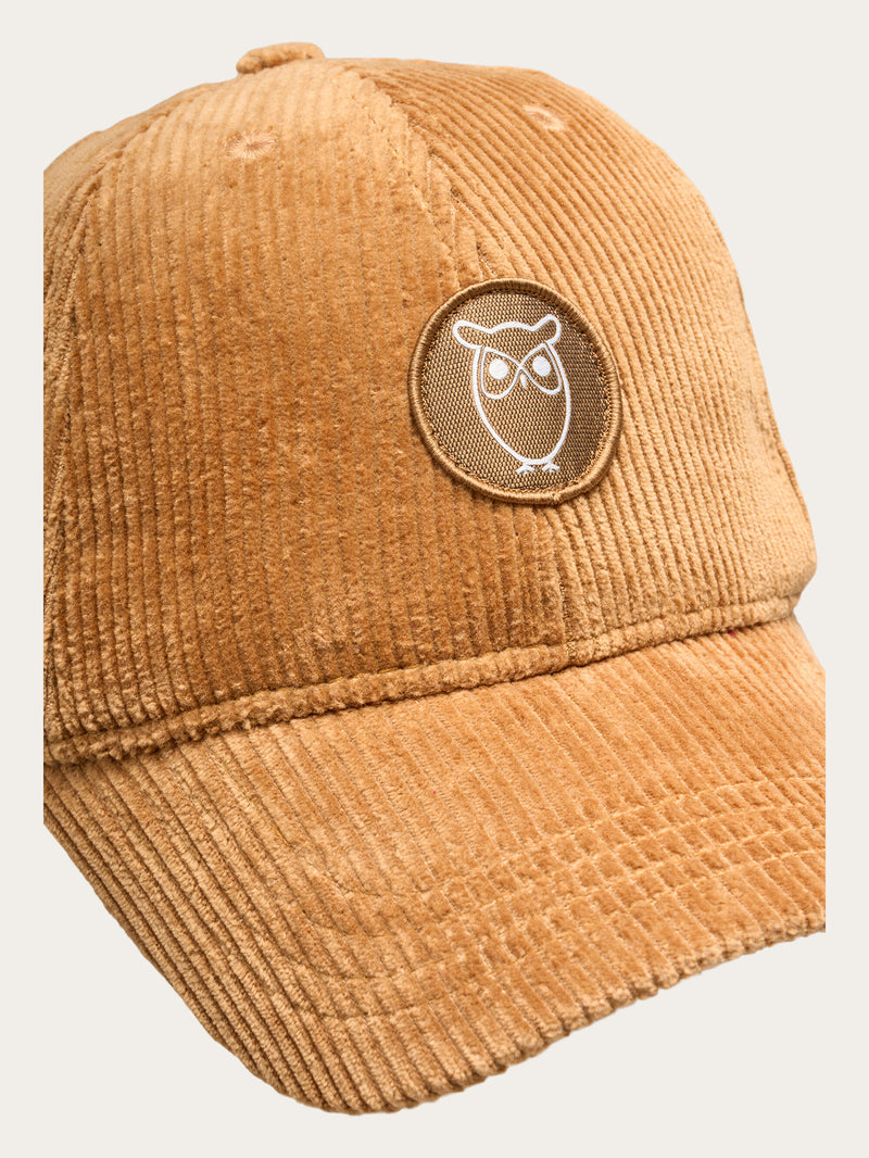 KnowledgeCotton Apparel - UNI 8 Wales corduroy cap Caps 1366 Brown Sugar