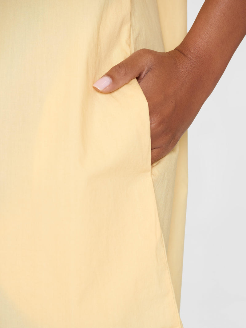 KnowledgeCotton Apparel - WMN A-shape short sleeved poplin shirt dress - GOTS/Vegan Dresses 1352 Impala