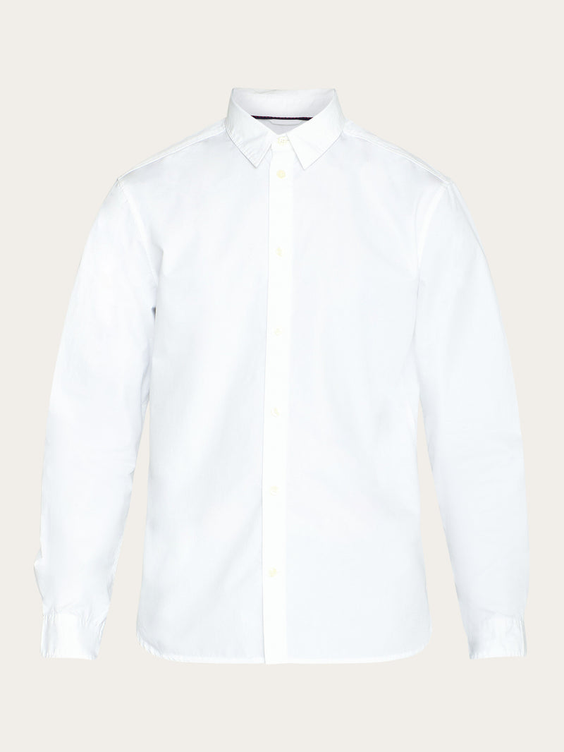 KnowledgeCotton Apparel - MEN ALF regular crispy cotton shirt - GOTS/Vegan Shirts 1010 Bright White