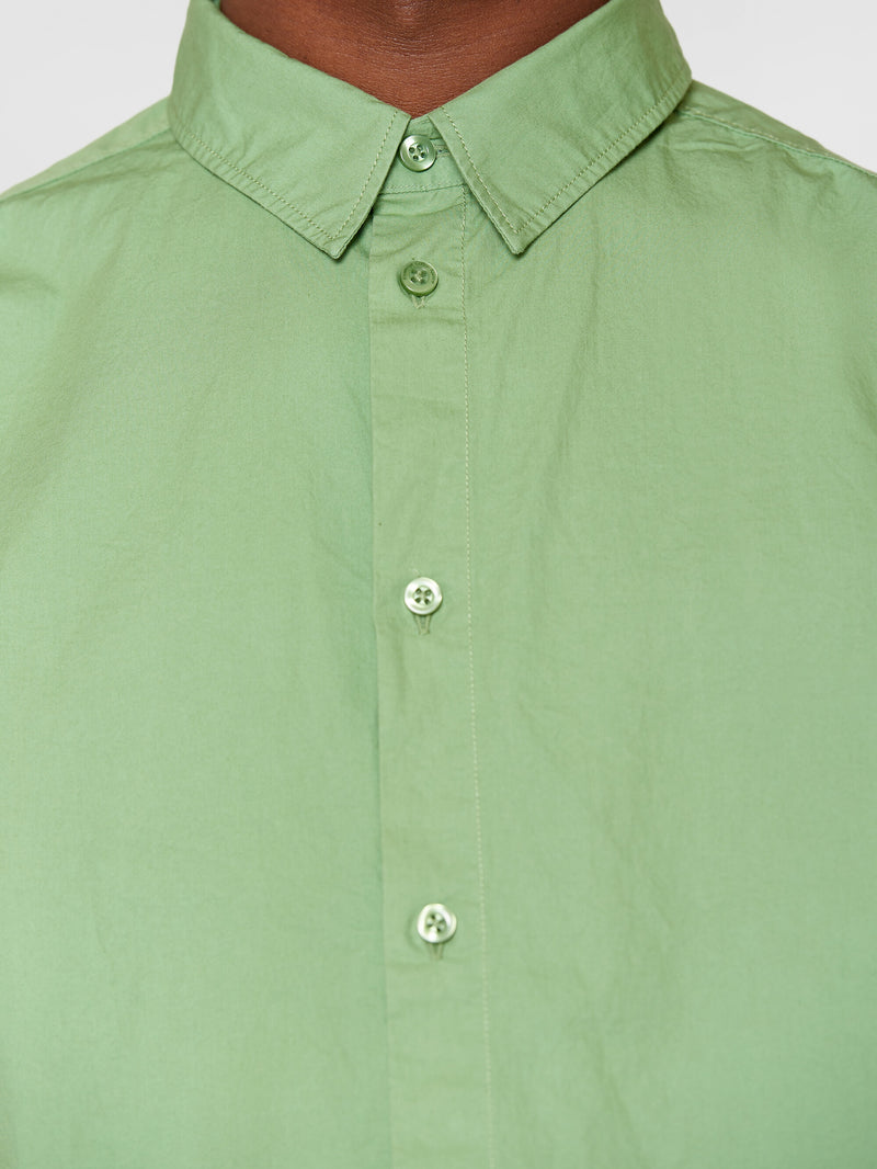 KnowledgeCotton Apparel - MEN ALF regular crispy cotton shirt - GOTS/Vegan Shirts 1454 Shale Green