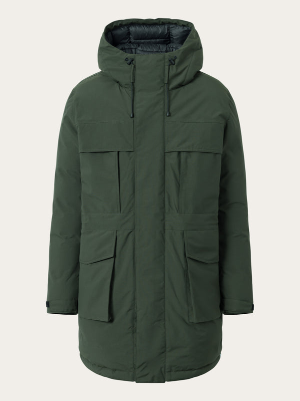 KnowledgeCotton Apparel - MEN APEX CANVAS™ long padded coat Jackets 1090 Forrest Night