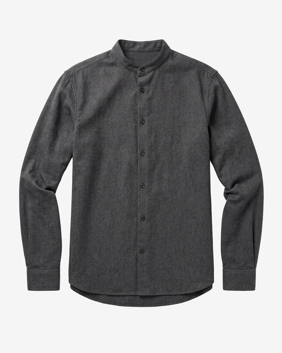 KnowledgeCotton Apparel - MEN Arch regular flannel shirt Shirts 1073 Dark Grey Melange