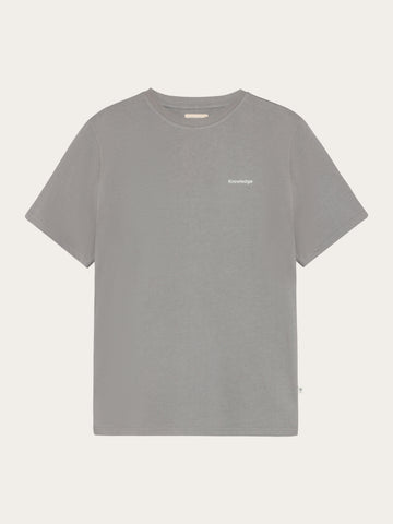 KnowledgeCotton Apparel - MEN Back print t-shirt T-shirts 1493 Ultimate Grey