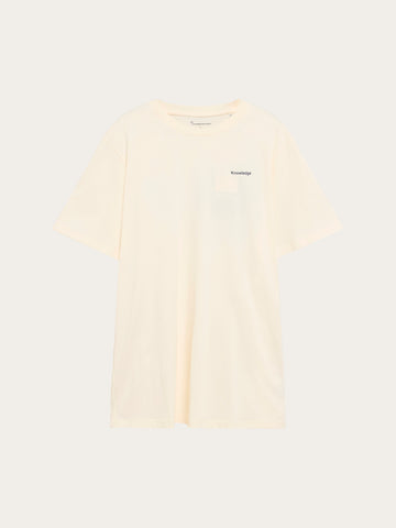 KnowledgeCotton Apparel - MEN Back print t-shirt T-shirts 1387 Egret