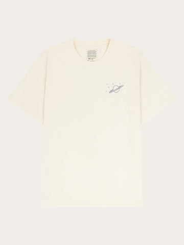 KnowledgeCotton Apparel - MEN Back print t-shirt T-shirts 1387 Egret