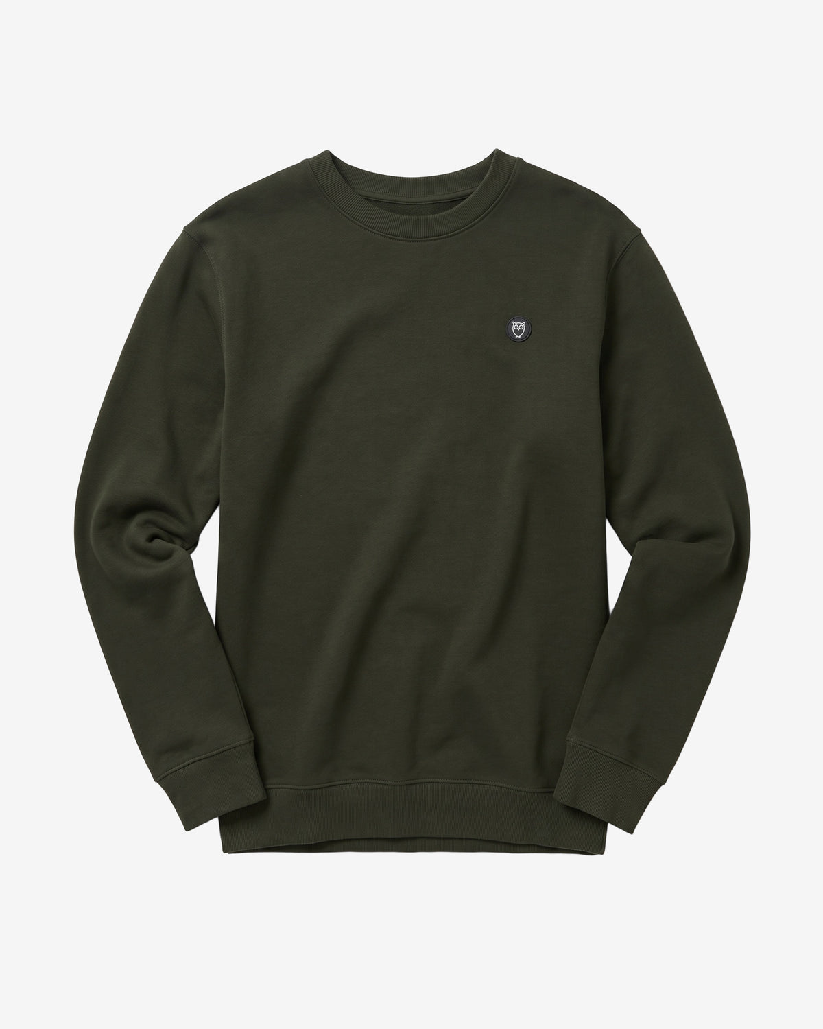 KnowledgeCotton Apparel - MEN Badge crew neck Sweats 1090 Forest Night