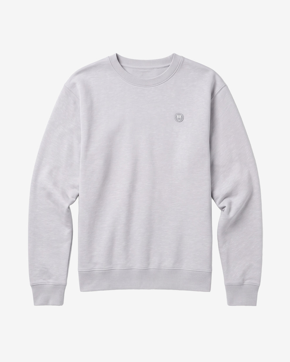 KnowledgeCotton Apparel - MEN Badge crew neck Sweats 1513 Light Heather Grey