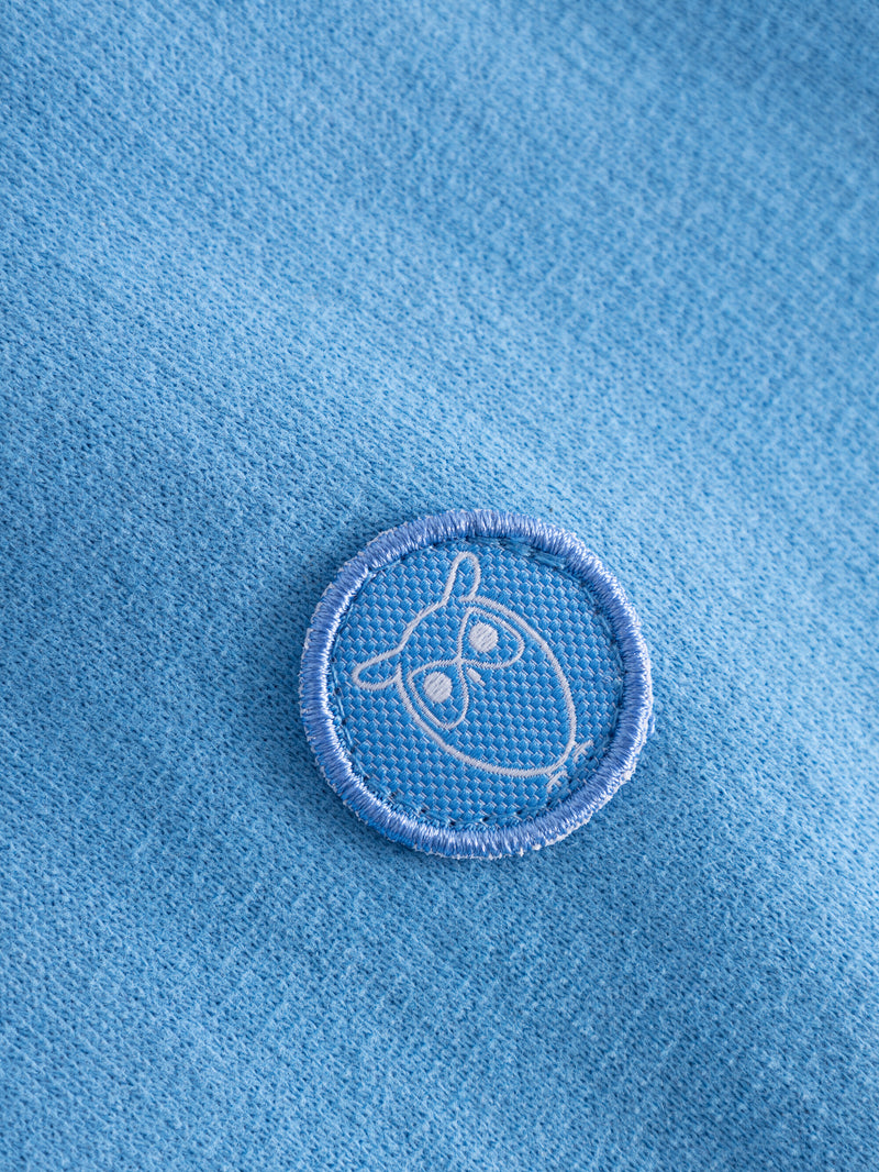 KnowledgeCotton Apparel - YOUNG Badge zip hood sweat Sweats 1393 Azure Blue
