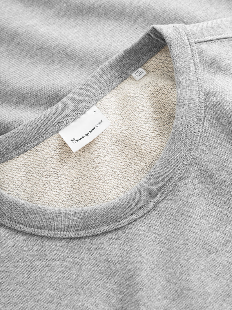 KnowledgeCotton Apparel - MEN Basic badge sweat Sweats 1012 Grey Melange