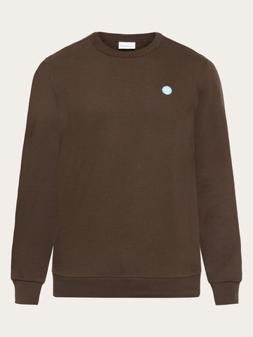 KnowledgeCotton Apparel - MEN Basic badge sweat Sweats 1243 Demitasse (brown)