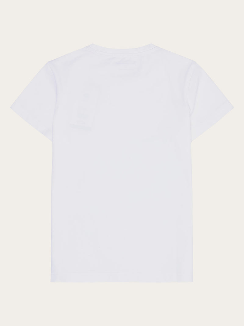 KnowledgeCotton Apparel - WMN Basic badge tee - Regenerative Organic Certified™ - GOTS/Vegan T-shirts 1010 Bright White