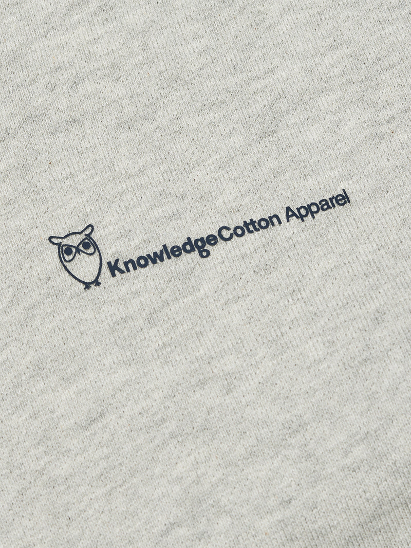KnowledgeCotton Apparel - MEN Basic knowledge hood zip sweat Sweats 1012 Grey Melange