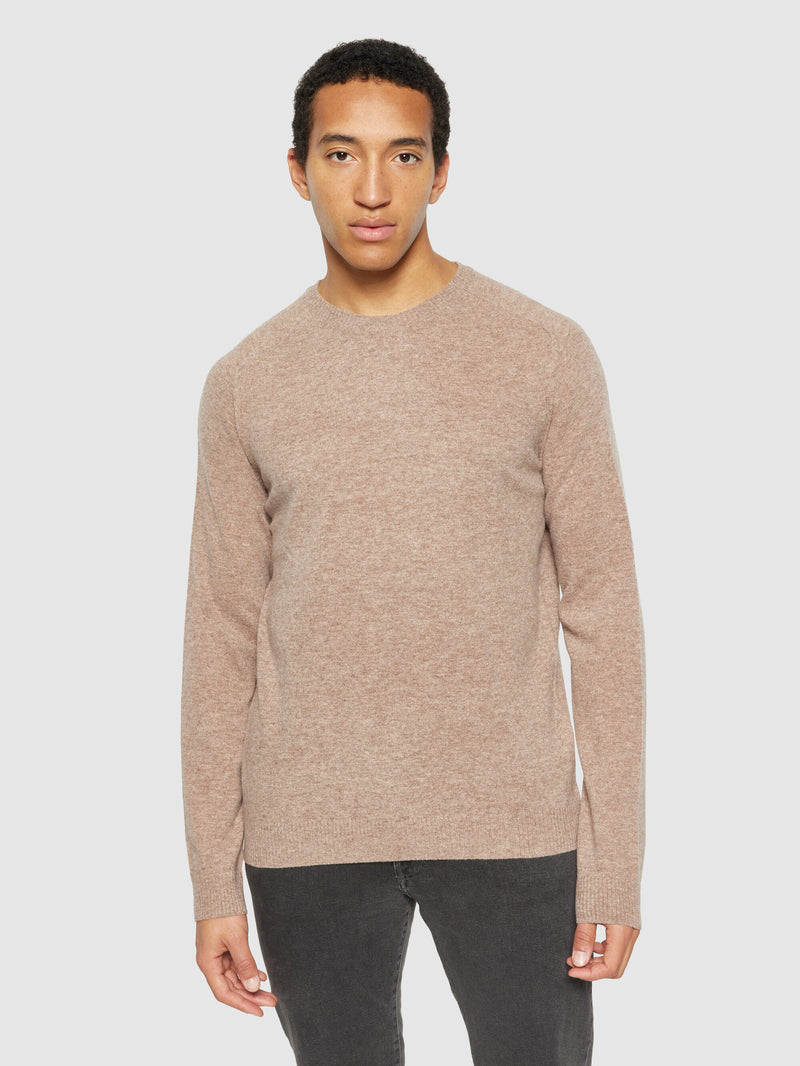 KnowledgeCotton Apparel - MEN Basic o-neck knit Knits 1336 Kelp melange