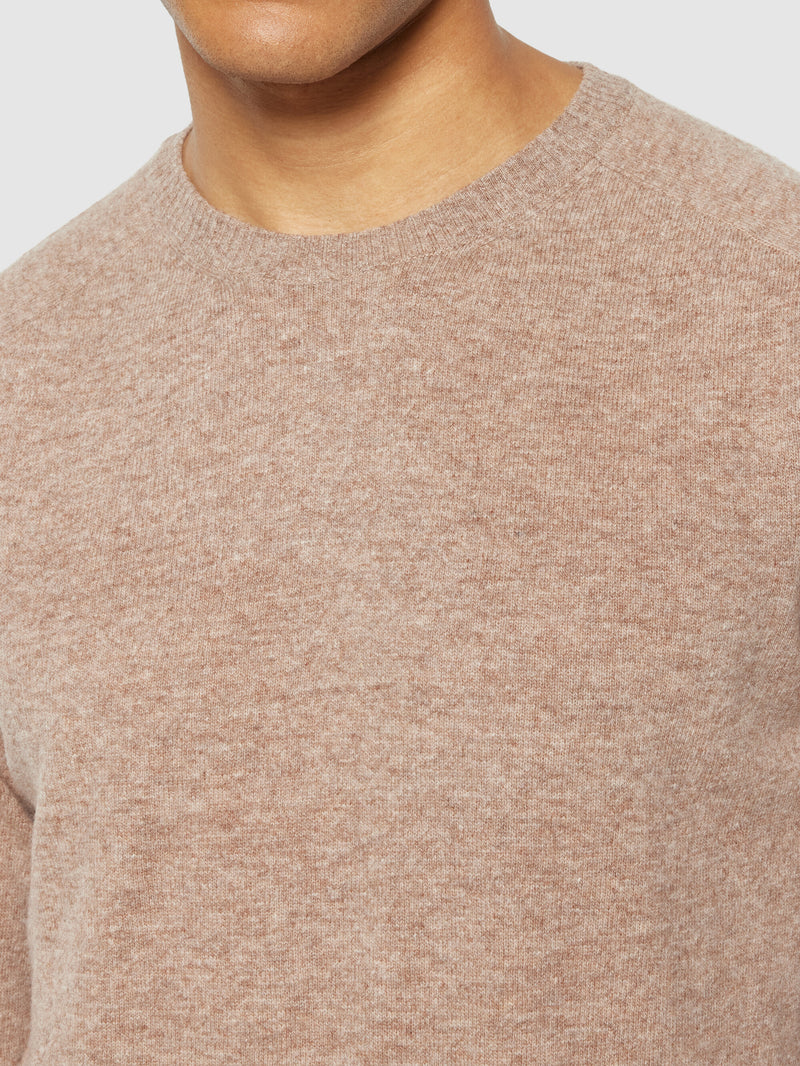 KnowledgeCotton Apparel - MEN Basic o-neck knit Knits 1336 Kelp melange