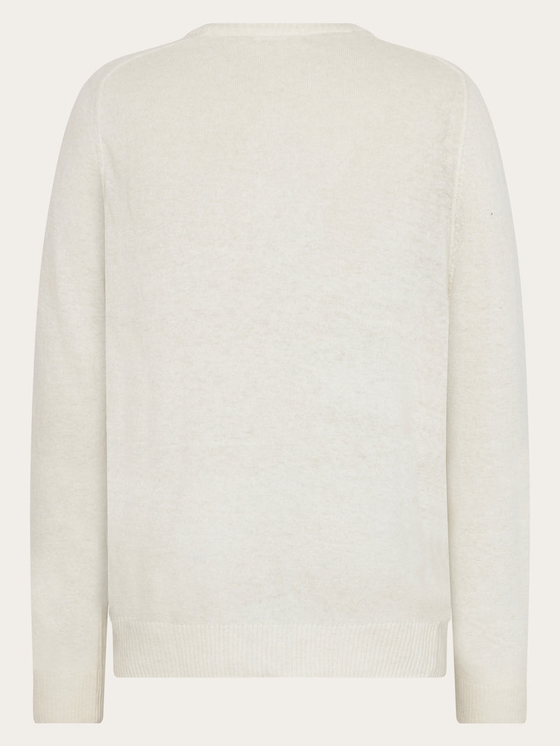 KnowledgeCotton Apparel - MEN Basic o-neck knit Knits 1387 Egret
