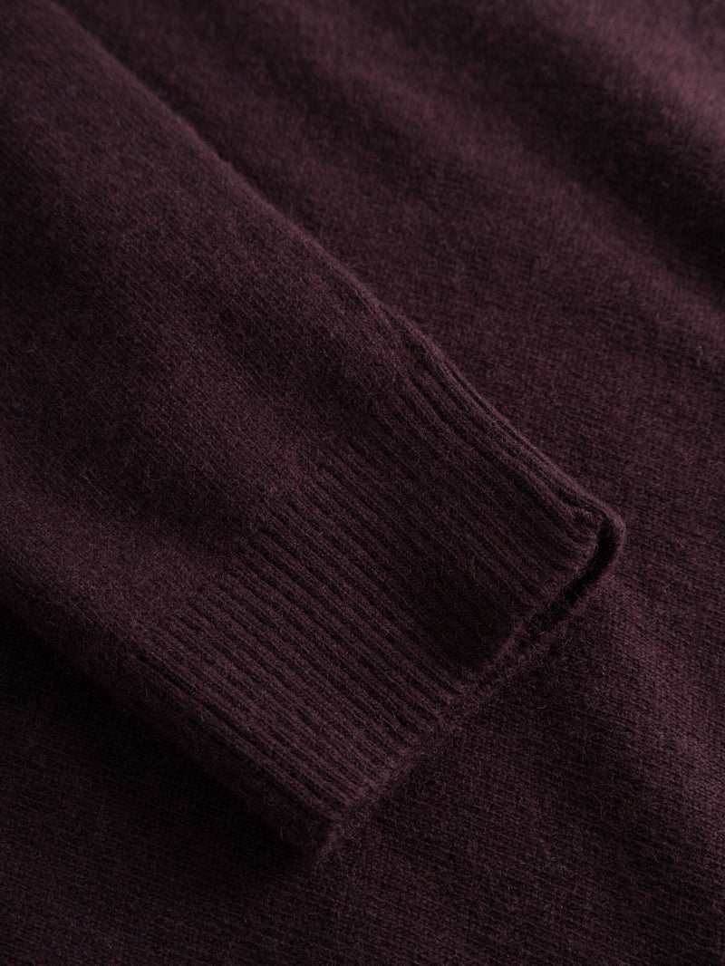 KnowledgeCotton Apparel - MEN Basic o-neck knit Knits 1404 Deep Mahogany