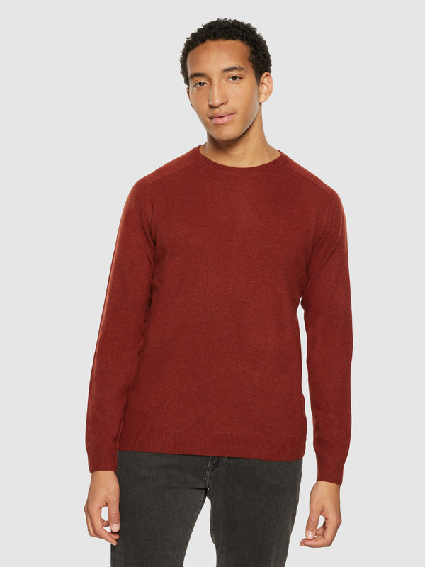 KnowledgeCotton Apparel - MEN Basic o-neck knit Knits 1478 Fired Brick