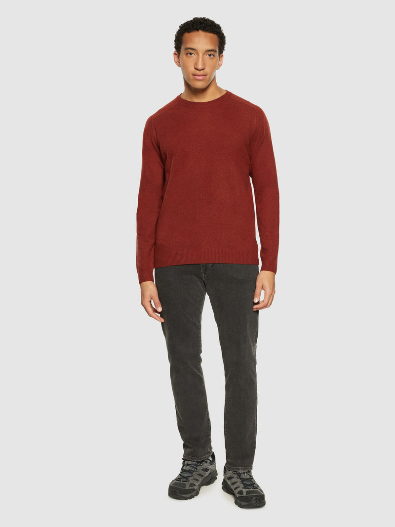 KnowledgeCotton Apparel - MEN Basic o-neck knit Knits 1478 Fired Brick