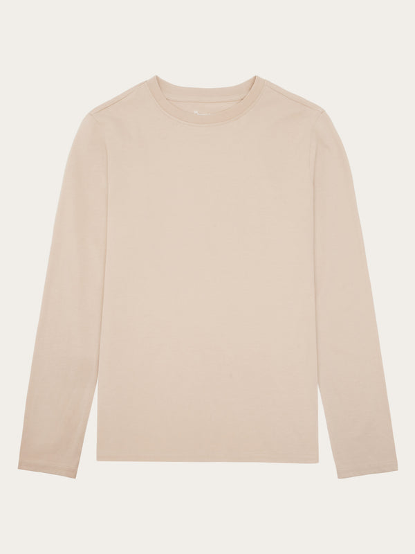 KnowledgeCotton Apparel - WMN Basic pima cotton long sleeve t-shirt - GOTS/Vegan Long Sleeves 1228 Light feather gray