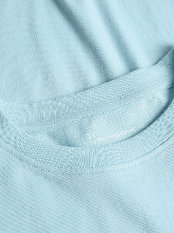 KnowledgeCotton Apparel - WMN Basic pima cotton long sleeve t-shirt - GOTS/Vegan Long Sleeves 1480 Aqua-Esque