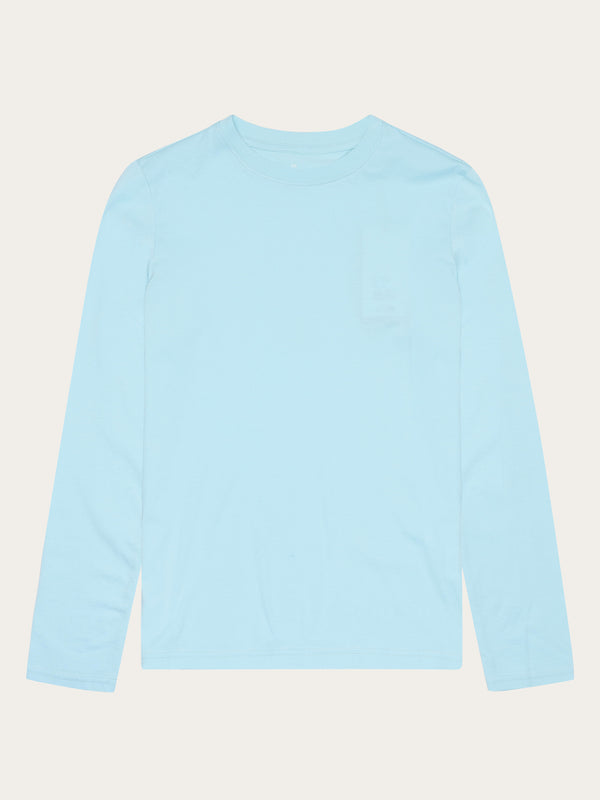 KnowledgeCotton Apparel - WMN Basic pima cotton long sleeve t-shirt - GOTS/Vegan Long Sleeves 1480 Aqua-Esque