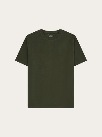 KnowledgeCotton Apparel - MEN Basic t-shirt T-shirts 1090 Forest Night