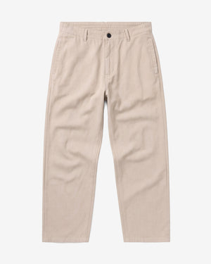 KnowledgeCotton Apparel - WMN Bloom barrel flannel pants Pants 1228 Light feather gray