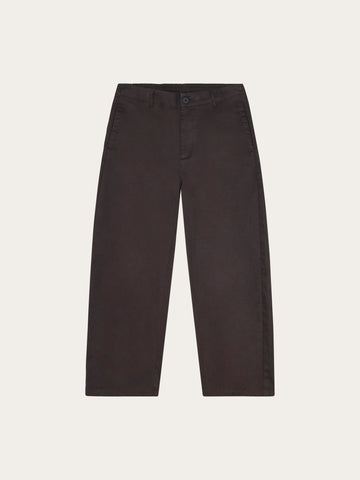 KnowledgeCotton Apparel - WMN Bloom barrel pique pants Pants 1487 Chocolate Torte
