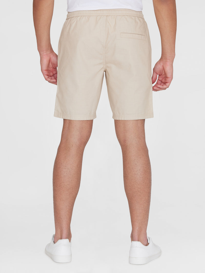 KnowledgeCotton Apparel - MEN Boardwalk shorts with elastic waist - GOTS/Vegan Swimshorts 1228 Light feather gray