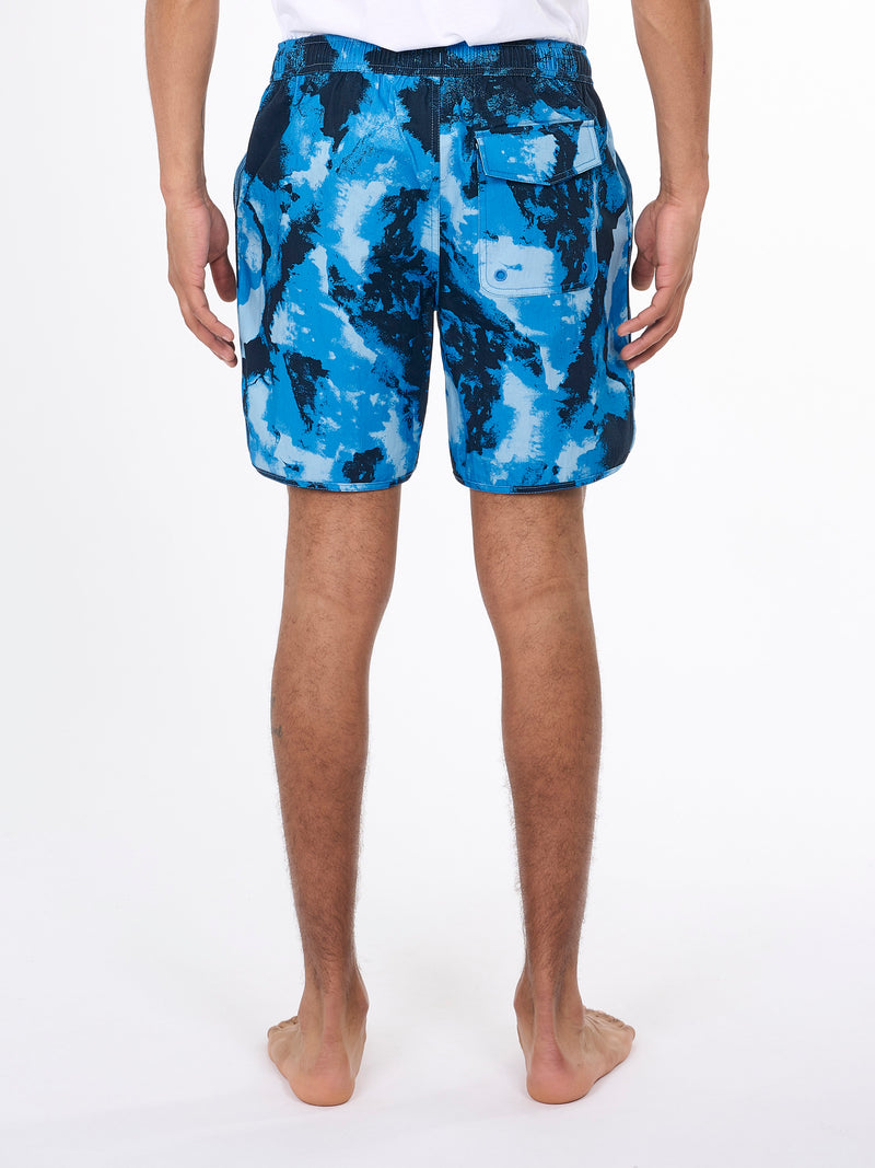 KnowledgeCotton Apparel - MEN Boardwalk shorts with elastic waist AOP Swimshorts 9992 item color