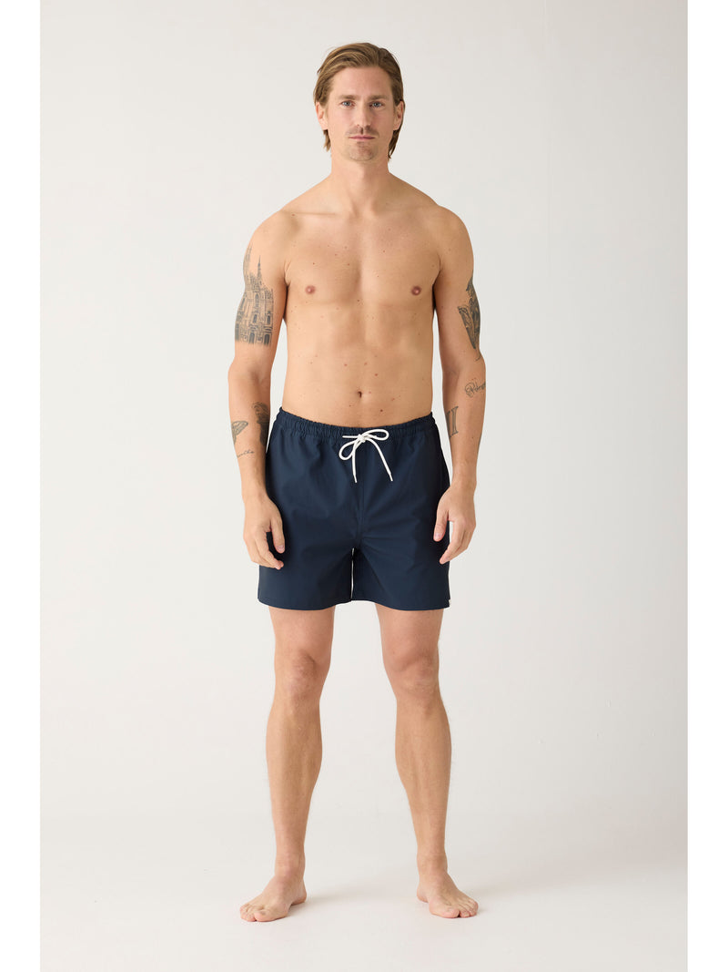 KnowledgeCotton Apparel - MEN Boardwalk slub shorts with elastic waist - GOTS/Vegan Shorts 1001 Total Eclipse