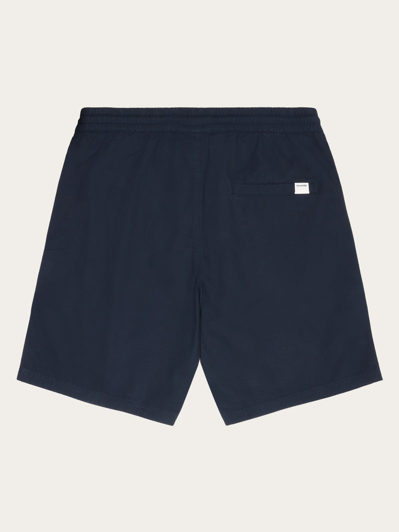 KnowledgeCotton Apparel - MEN Boardwalk slub shorts with elastic waist - GOTS/Vegan Shorts 1001 Total Eclipse