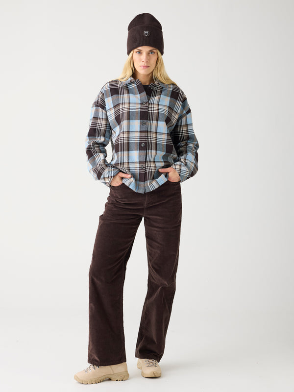 KnowledgeCotton Apparel - WMN Bora wide corduroy pant Pants 1487 Chocolate Torte
