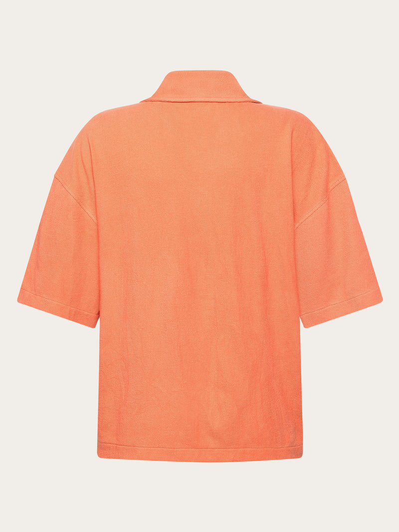 KnowledgeCotton Apparel - WMN Bouclé short sleeved shirt - GOTS/Vegan Shirts 1481 Langoustino