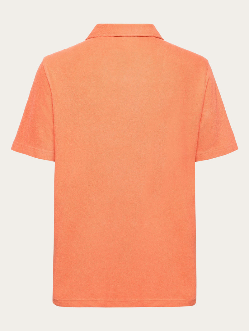 KnowledgeCotton Apparel - MEN Box fit short sleeve bouclé shirt - GOTS/Vegan Shirts 1481 Langoustino