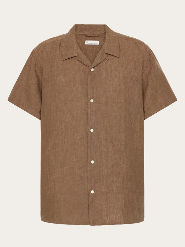 KnowledgeCotton Apparel - MEN Box fit short sleeved linen shirt Shirts 1019 Tuffet