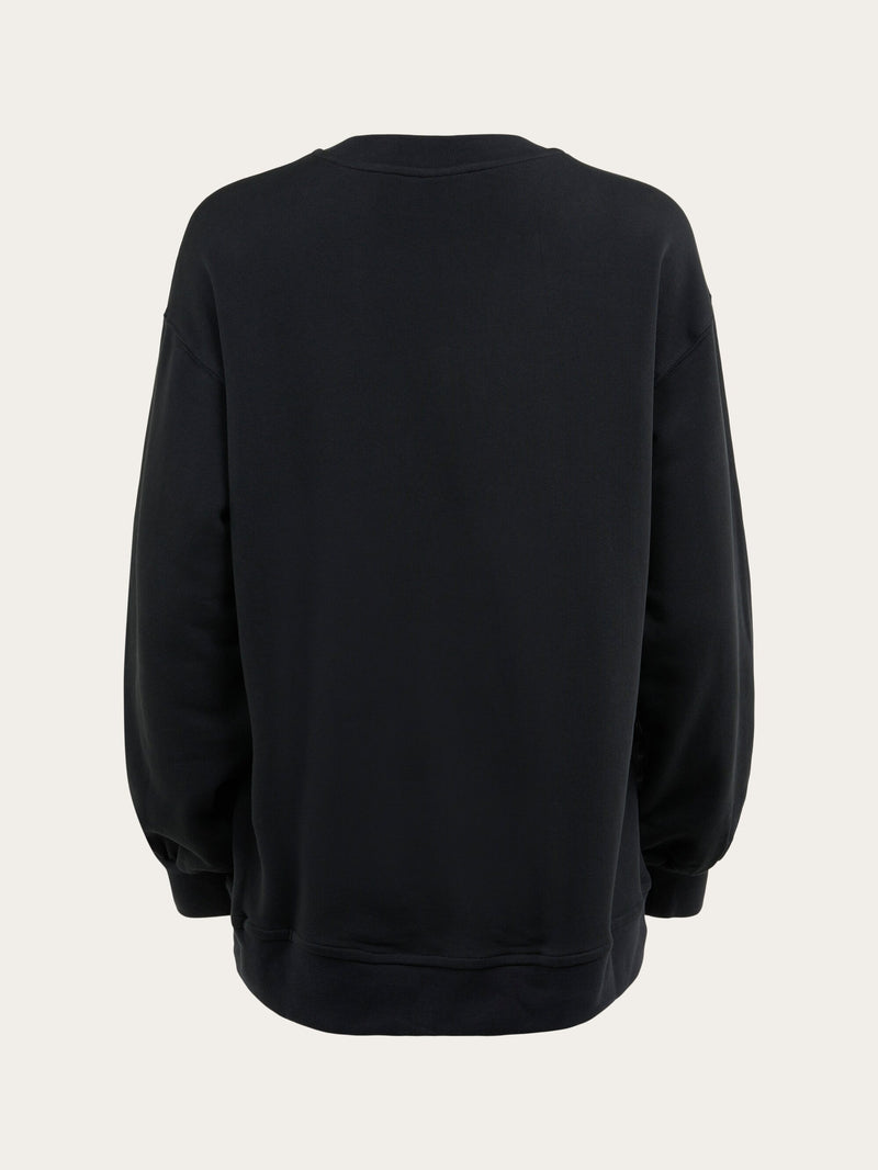 KnowledgeCotton Apparel - WMN Boxy sweatshirt Sweats 1300 Black Jet