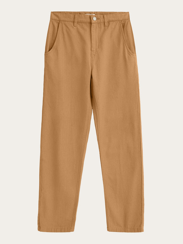 KnowledgeCotton Apparel - WMN CALLA tapered canvas pant Pants 1366 Brown Sugar