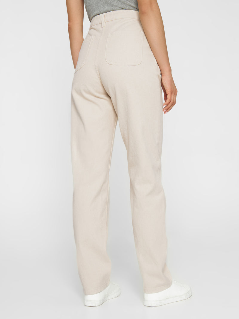 KnowledgeCotton Apparel - WMN CALLA tapered mid-rise heavy twill workwear pant Pants 3055 Raw cotton