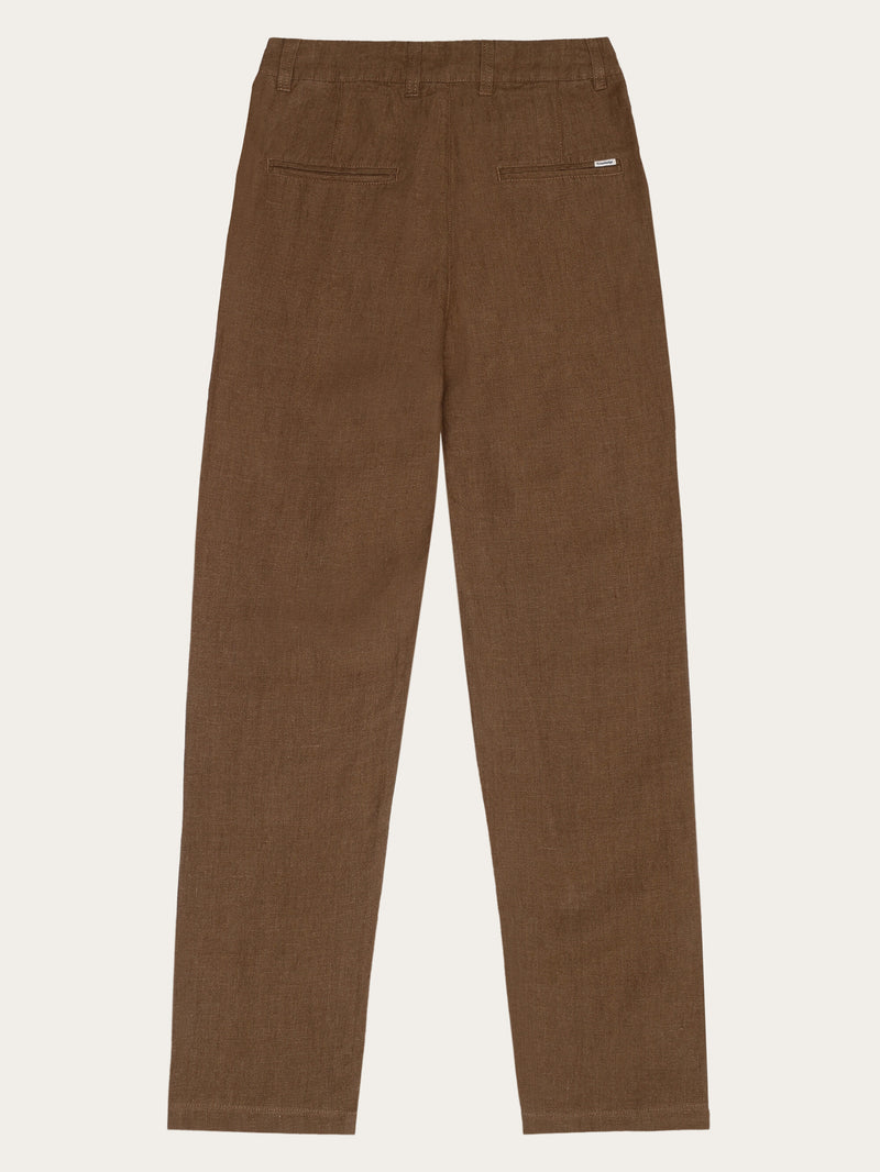 KnowledgeCotton Apparel - WMN CALLA tapered mid-rise linen pants - GOTS/Vegan Pants 1019 Tuffet